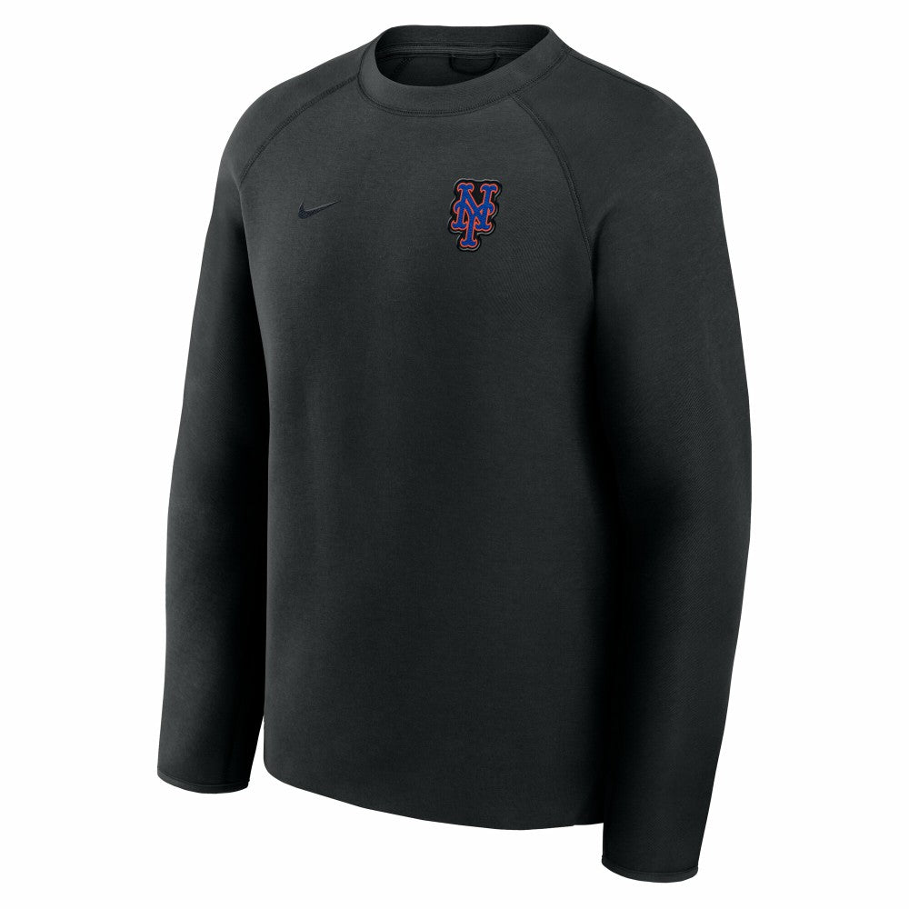 New York Mets Nike Tech Fleece Raglan Sweatshirt - Black - Nike Online
