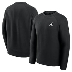Atlanta Braves Nike Tech Fleece Raglan Sweatshirt - Black - Nike Lifestyle
