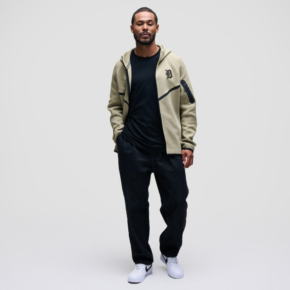 Detroit Tigers Nike Tech Fleece Raglan Full-Zip Windrunner Hoodie - Tan - Nike Lifestyle