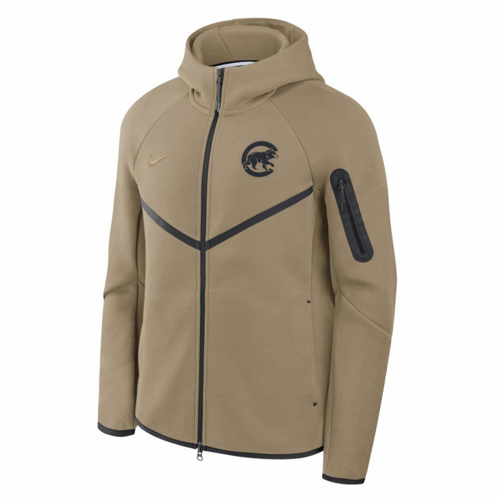 Chicago Cubs Nike Tech Fleece Raglan Full-Zip Windrunner Hoodie - Tan - Nike Online