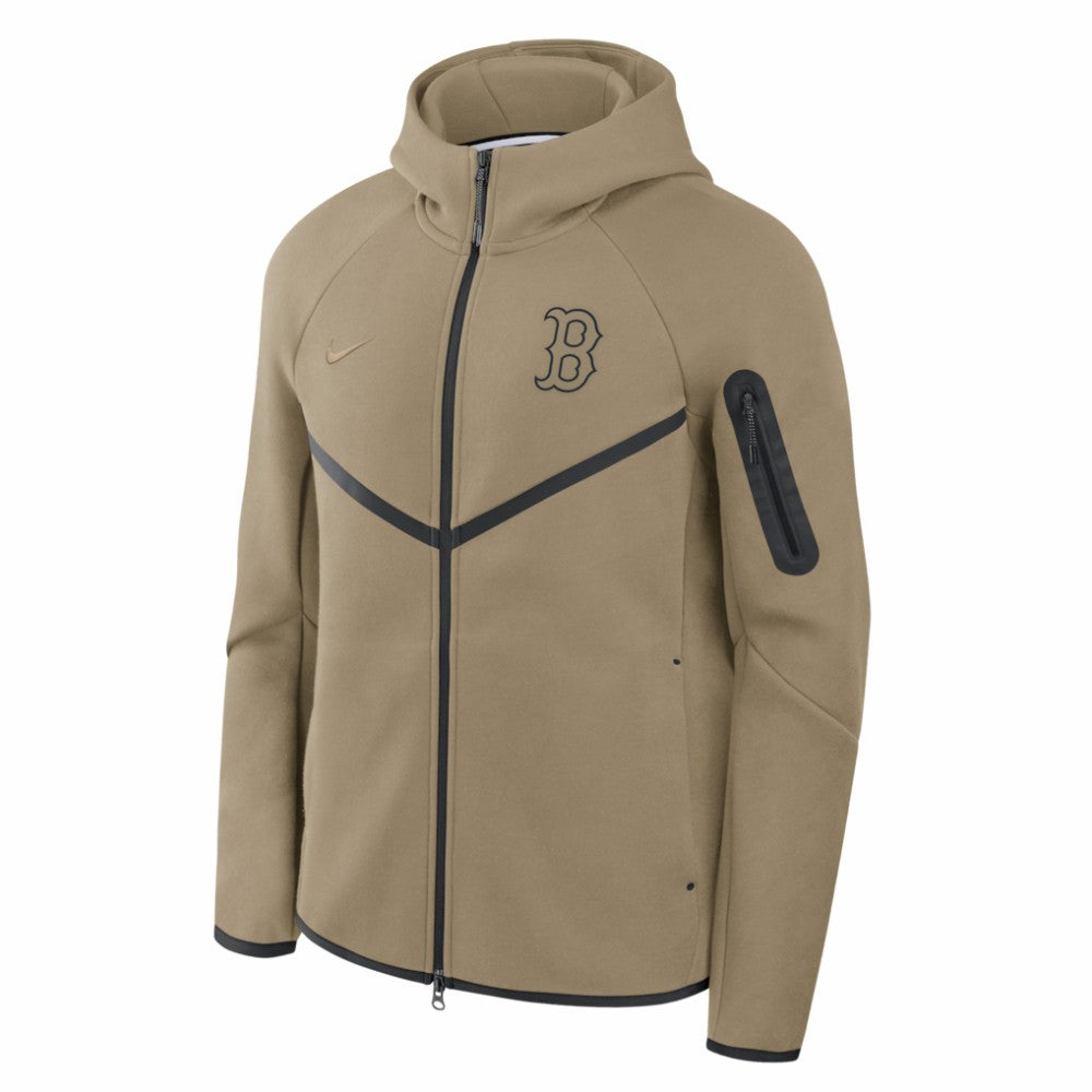Boston Red Sox Nike Tech Fleece Raglan Full-Zip Windrunner Hoodie - Tan - Nike on Sale