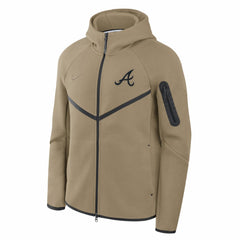 Atlanta Braves Nike Tech Fleece Raglan Full-Zip Windrunner Hoodie - Tan - Nike Lifestyle