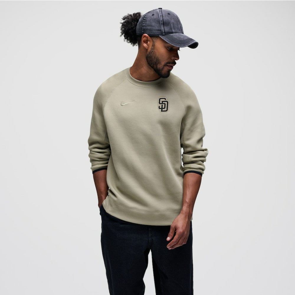 San Diego Padres Nike Tech Fleece Raglan Sweatshirt - Olive - Nike on Sale