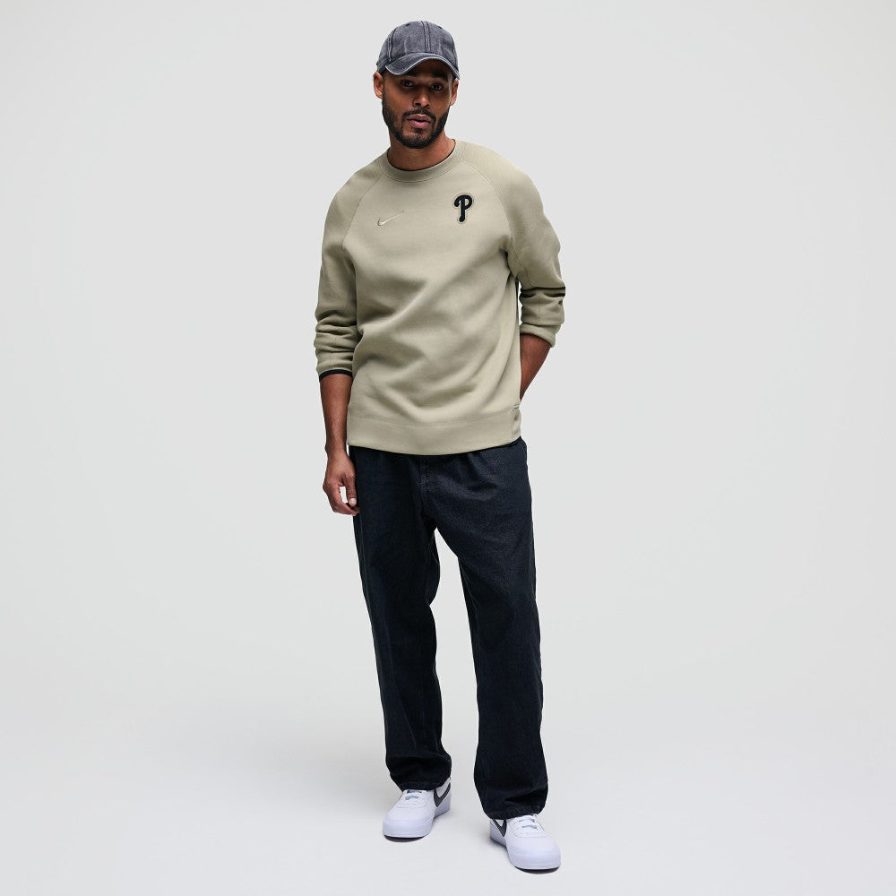 Philadelphia Phillies Nike Tech Fleece Raglan Sweatshirt - Olive - Nike Sale