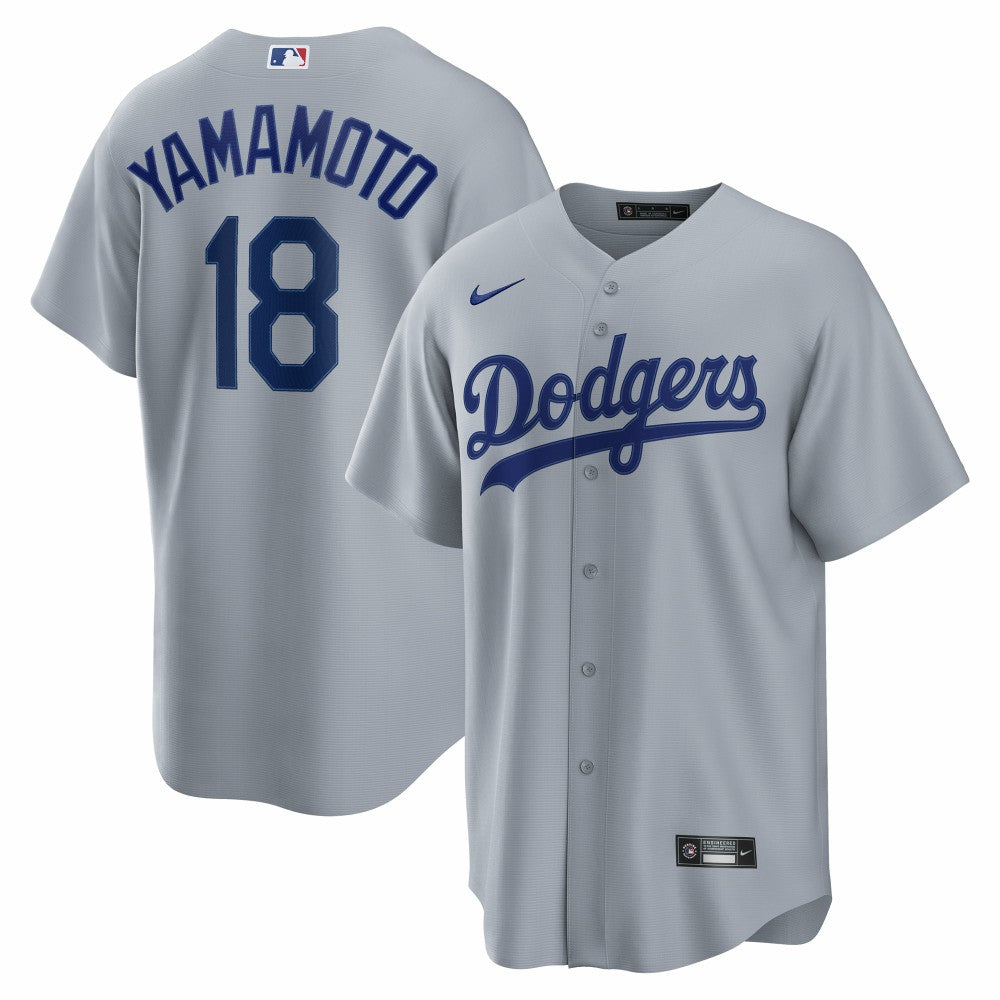 Yoshinobu Yamamoto Los Angeles Dodgers Nike Road Replica Jersey - Gray - Nike Discount