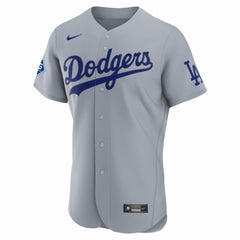 Los Angeles Dodgers Nike Road Sponsor Patch Authentic Jersey - Gray - Nike Sale