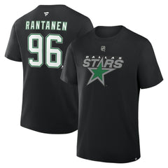 Mikko Rantanen Dallas Stars Fanatics Authentic Stack Name & Number T-Shirt - Black - NHL 2001612906