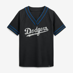 Los Angeles Dodgers Fanatics Women's Diva Race Ahead Raglan V-Neck T-Shirt - Black - Fanatics Sale