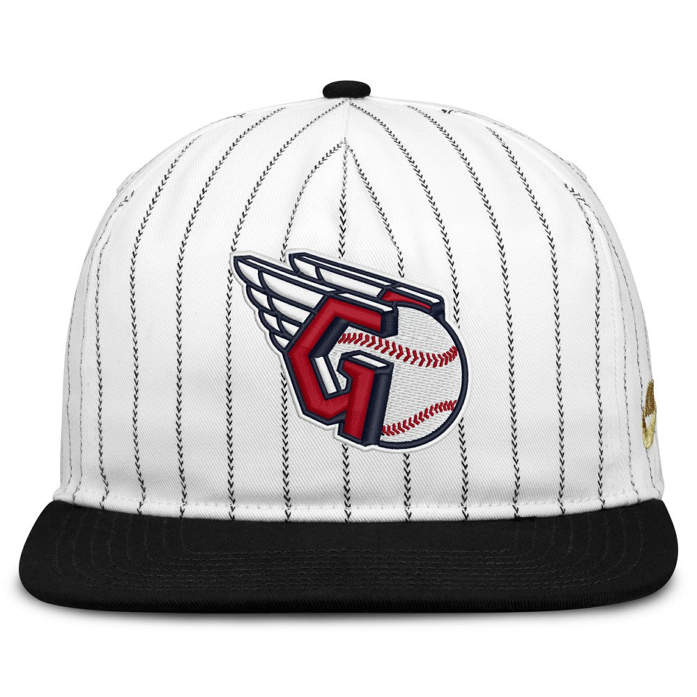 Cleveland Guardians Nike Cooperstown Collection Pro Adjustable Hat - White/Black - Nike Lifestyle