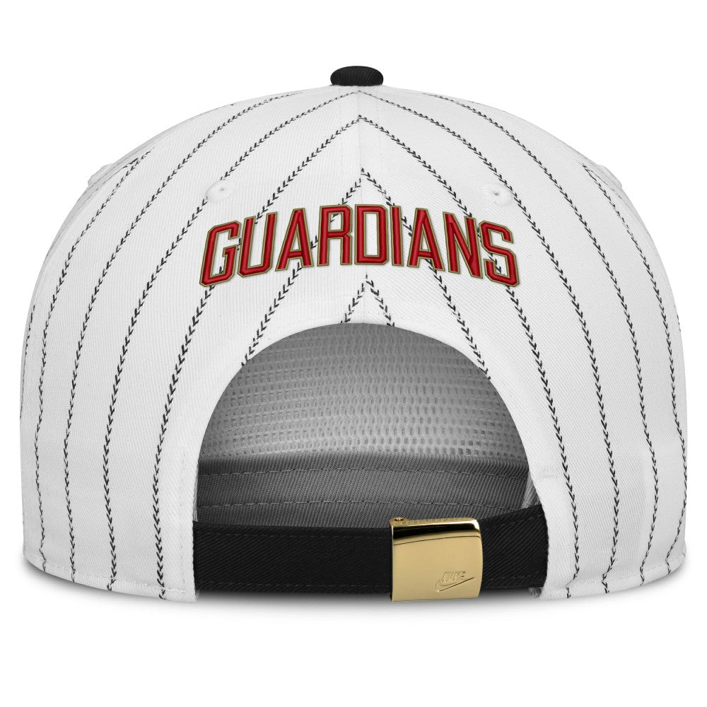 Cleveland Guardians Nike Cooperstown Collection Pro Adjustable Hat - White/Black - Nike Lifestyle