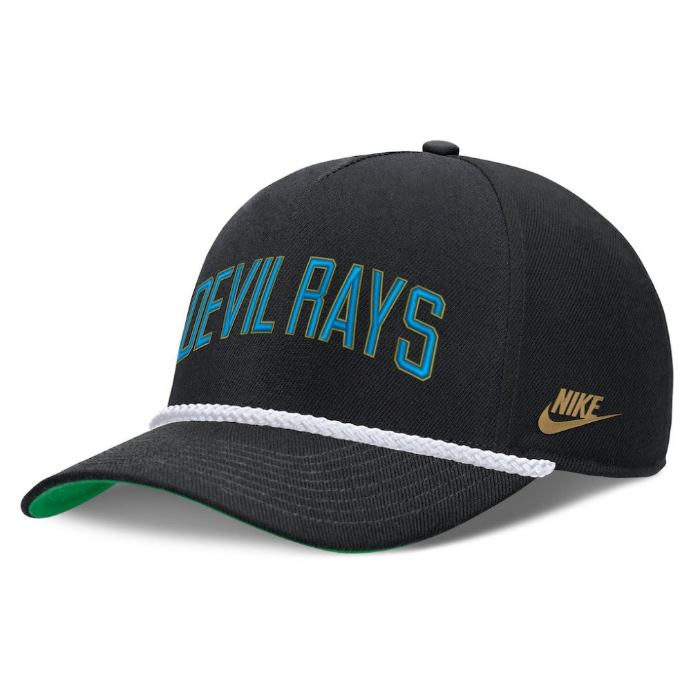 Tampa Bay Rays Nike Cooperstown Collection Rise Adjustable Hat - Black - Nike Lifestyle