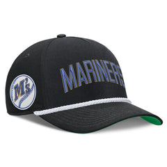 Seattle Mariners Nike Cooperstown Collection Rise Adjustable Hat - Black - Nike on Sale