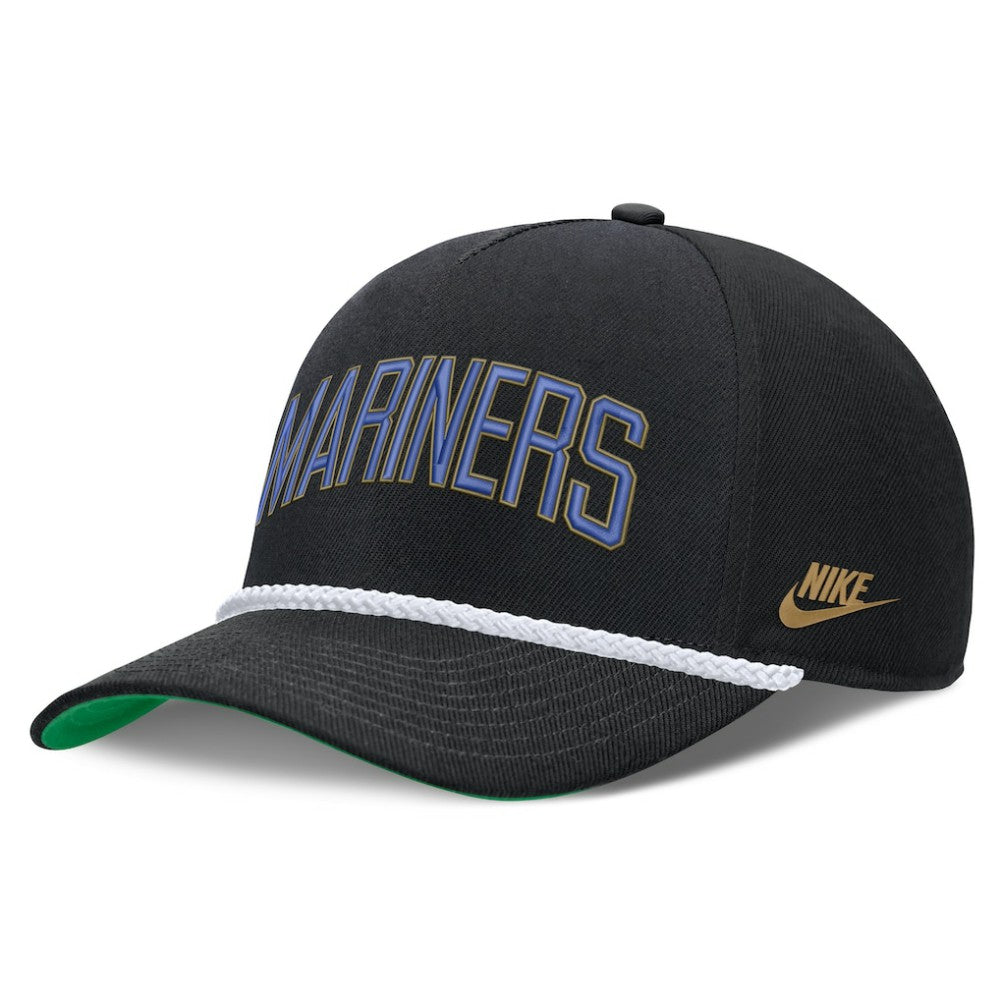Seattle Mariners Nike Cooperstown Collection Rise Adjustable Hat - Black - Nike on Sale