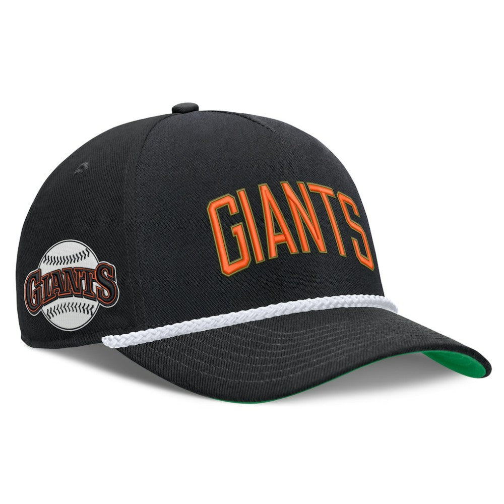 San Francisco Giants Nike Cooperstown Collection Rise Adjustable Hat - Black - Nike Lifestyle