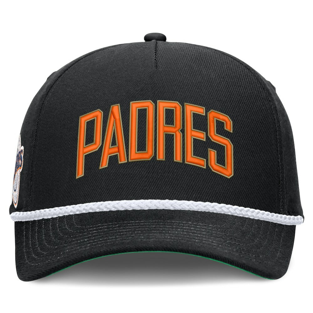 San Diego Padres Nike Cooperstown Collection Rise Adjustable Hat - Black - Nike Lifestyle