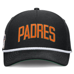 San Diego Padres Nike Cooperstown Collection Rise Adjustable Hat - Black - Nike Lifestyle