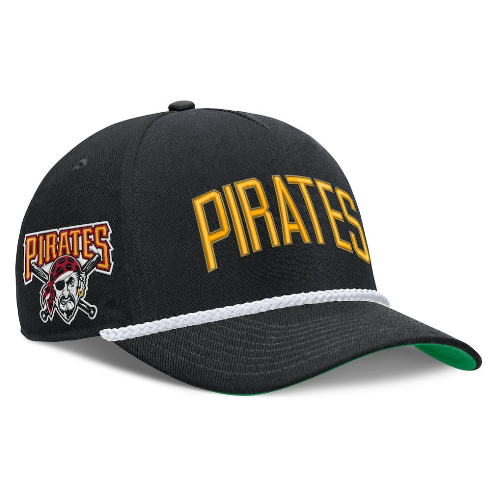 Pittsburgh Pirates Nike Cooperstown Collection Rise Adjustable Hat - Black - Nike on Sale