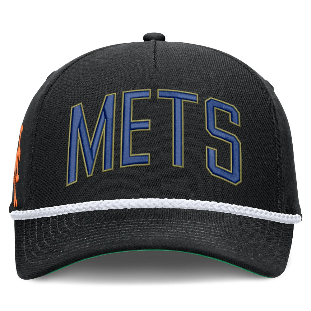 New York Mets Nike Cooperstown Collection Rise Adjustable Hat - Black - Nike on Sale