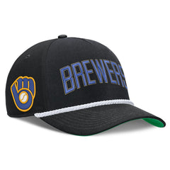 Milwaukee Brewers Nike Cooperstown Collection Rise Adjustable Hat - Black - Nike Sale