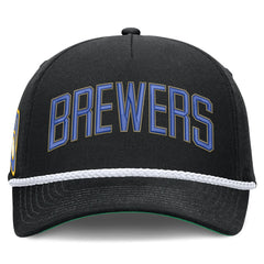 Milwaukee Brewers Nike Cooperstown Collection Rise Adjustable Hat - Black - Nike Sale