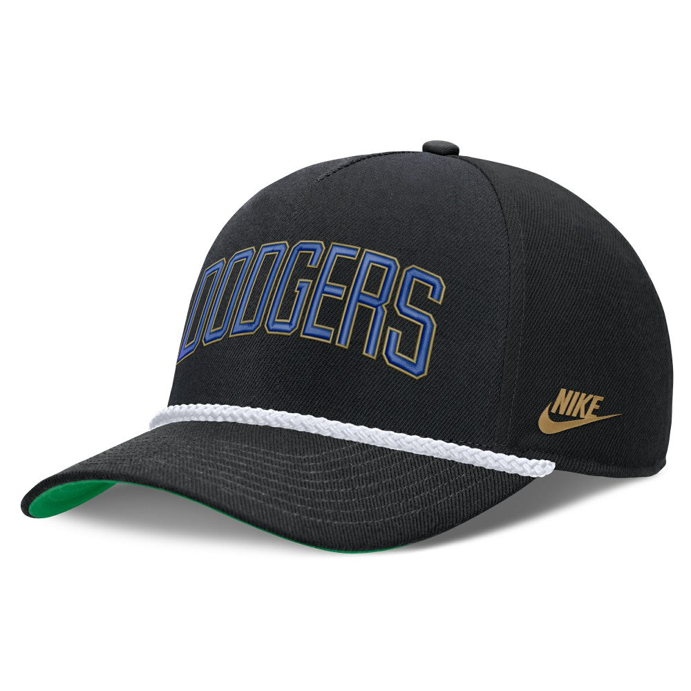 Los Angeles Dodgers Nike Cooperstown Collection Rise Adjustable Hat - Black - Nike on Sale