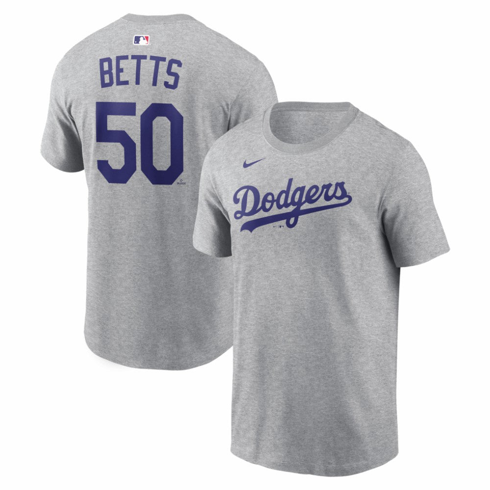 Mookie Betts Los Angeles Dodgers Nike Name & Number T-Shirt - Heather Gray - Nike Discount