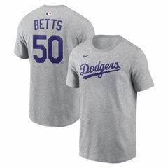 Mookie Betts Los Angeles Dodgers Nike Name & Number T-Shirt - Heather Gray - Nike Discount