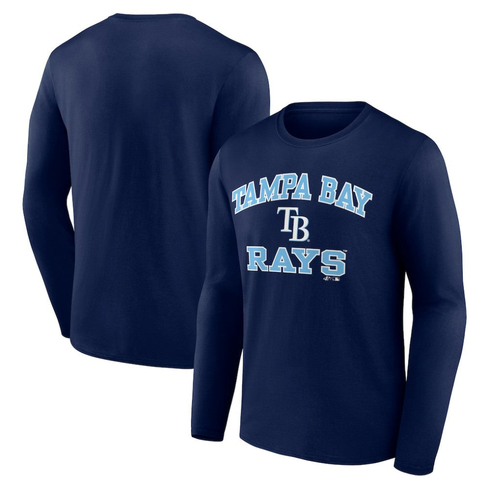 Tampa Bay Rays Logo Athletic Heart & Soul Long Sleeve T-Shirt - Navy - MLB Sale