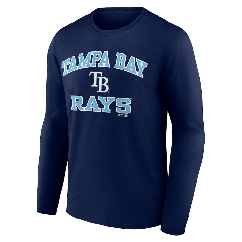 Tampa Bay Rays Logo Athletic Heart & Soul Long Sleeve T-Shirt - Navy - MLB Sale