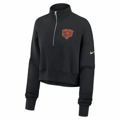 Nike Chicago Bears Women's Legacy Phoenix Fleece Cropped Half-Zip Sweatshirt Black
