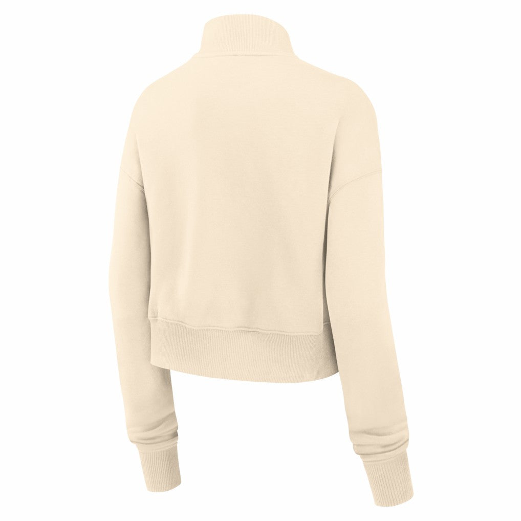 Nike New England Patriots Women's Legacy Phoenix Fleece Cropped Half-Zip Sweatshirt Cream