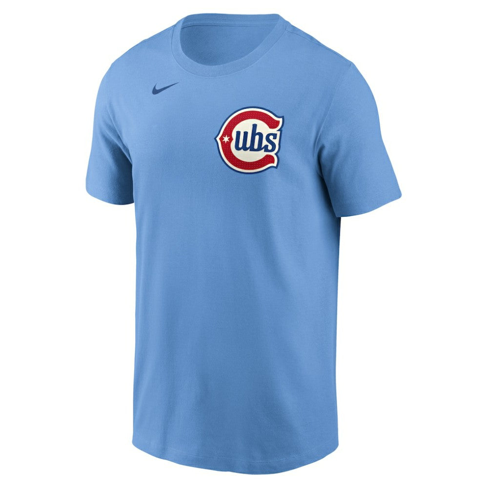 Pete Crow-Armstrong Chicago Cubs Nike Fuse Name & Number T-Shirt - Light Blue - Nike on Sale