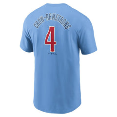 Pete Crow-Armstrong Chicago Cubs Nike Fuse Name & Number T-Shirt - Light Blue - Nike on Sale