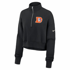 Nike Denver Broncos Women's Legacy Phoenix Fleece Cropped Half-Zip Sweatshirt Black