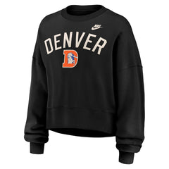 Nike Denver Broncos Women's Oversized High Hip Legacy Arch Phoenix Fleece Sweatshirt Black