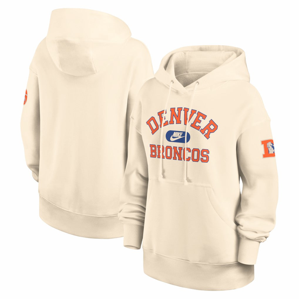 Nike Denver Broncos Women's Oversized Legacy Phoenix Hoodie Natural