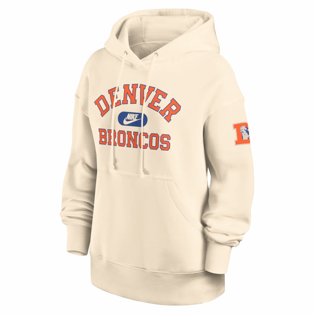 Nike Denver Broncos Women's Oversized Legacy Phoenix Hoodie Natural