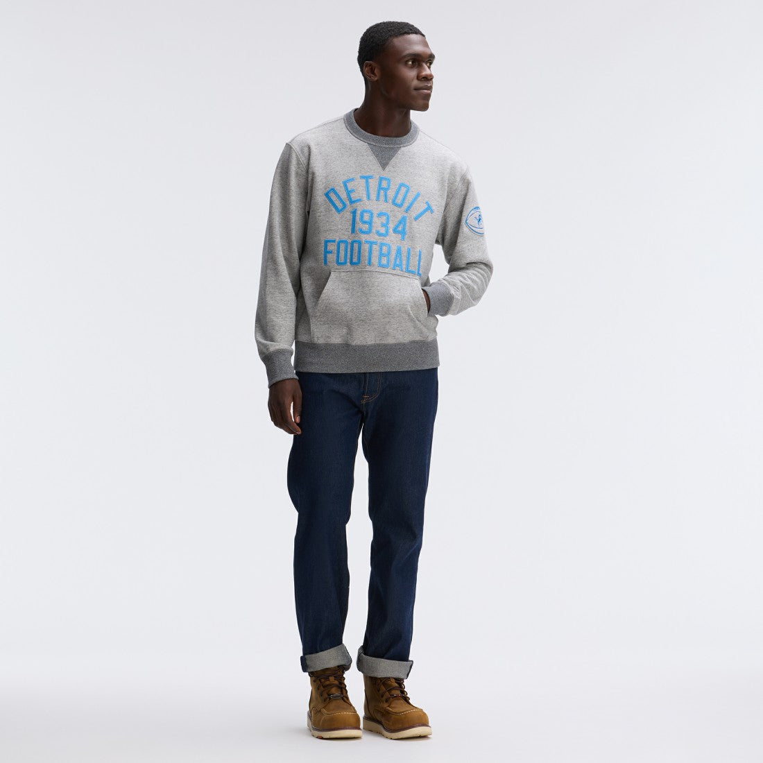 Fanatics Detroit Lions IconicFleece Pocket Sweatshirt Heather Gray