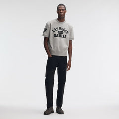 Fanatics Las Vegas Raiders IconicFleece Short Sleeve Sweatshirt Heather Gray