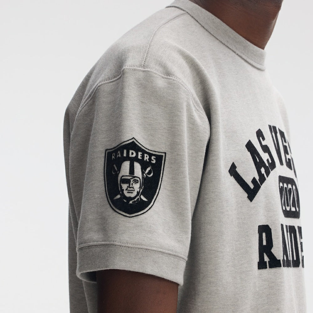 Fanatics Las Vegas Raiders IconicFleece Short Sleeve Sweatshirt Heather Gray