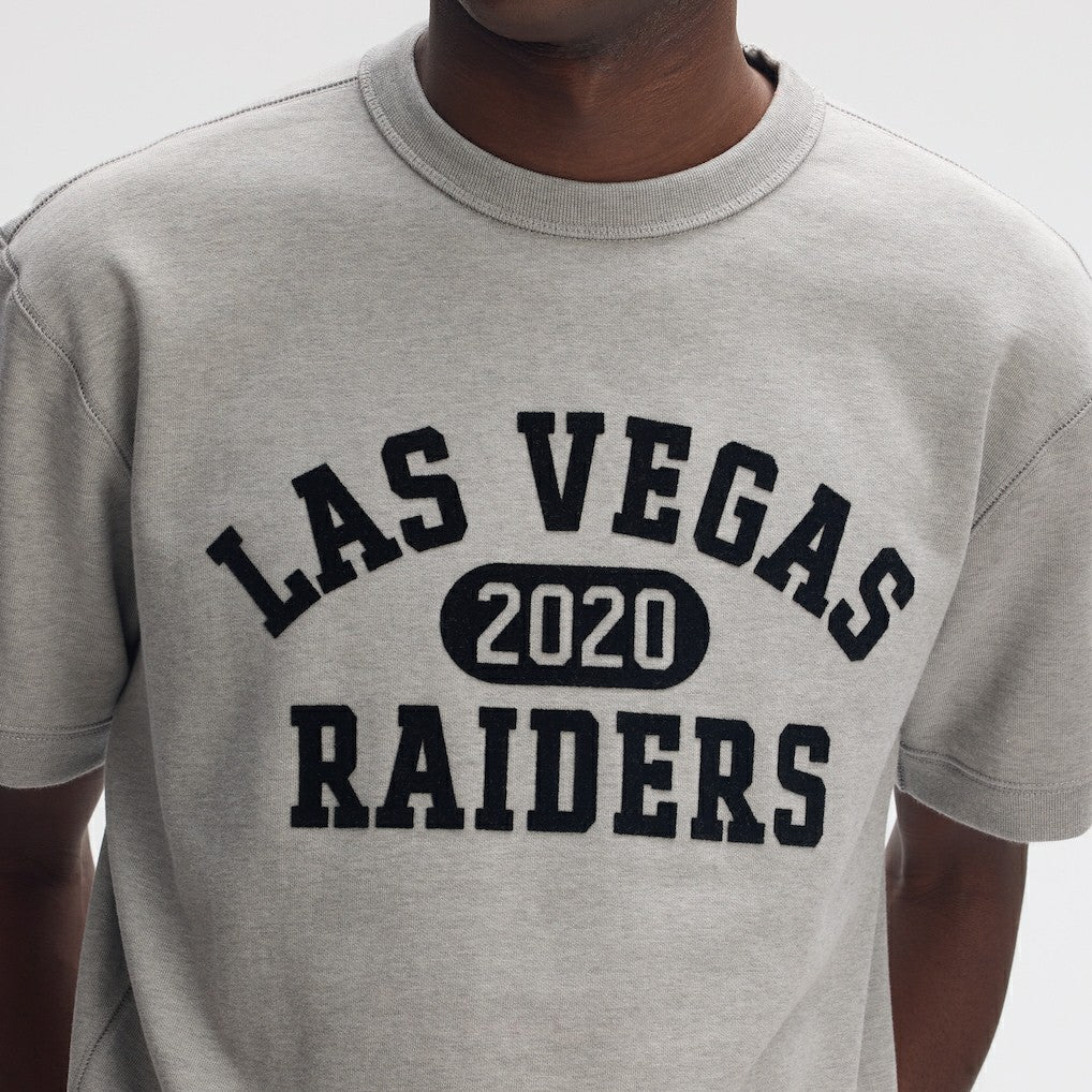 Fanatics Las Vegas Raiders IconicFleece Short Sleeve Sweatshirt Heather Gray
