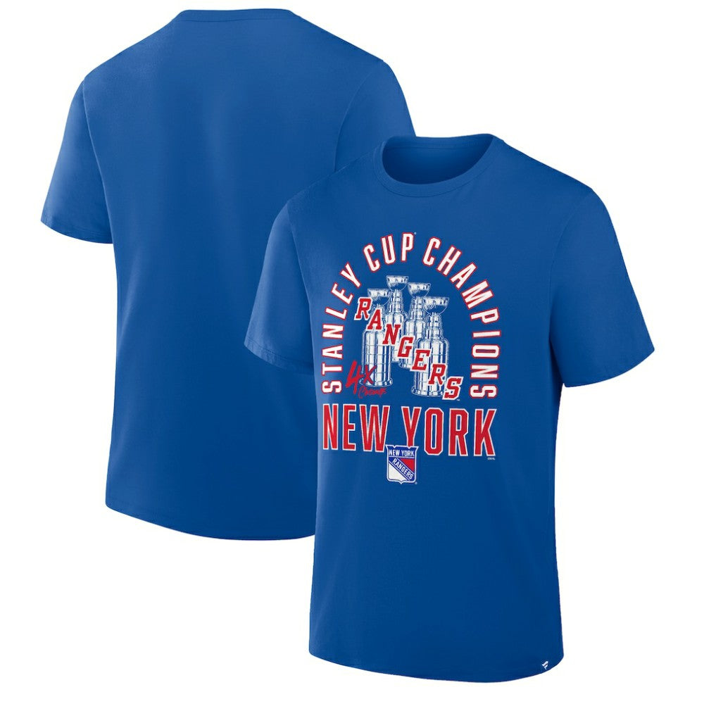 New York Rangers Fanatics 4x Stanley Cup Champions T-Shirt - Blue - NHL 2001634912