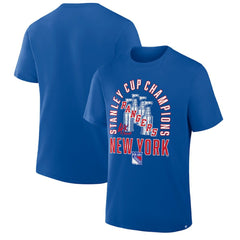 New York Rangers Fanatics 4x Stanley Cup Champions T-Shirt - Blue - NHL 2001634912