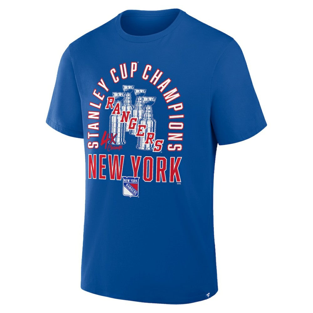 New York Rangers Fanatics 4x Stanley Cup Champions T-Shirt - Blue - NHL 2001634912