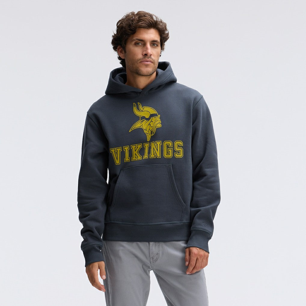 Fanatics Minnesota Vikings IconicFleece Flocked Hoodie Charcoal
