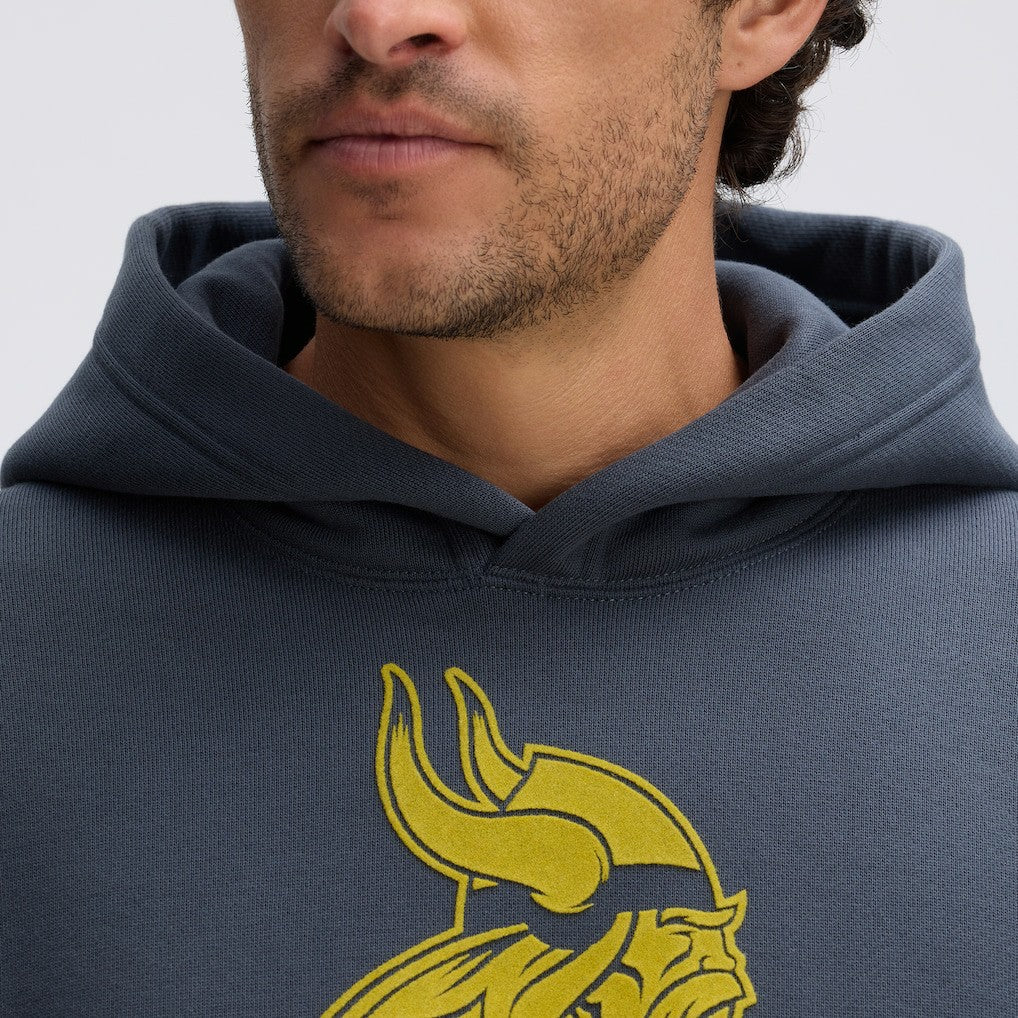 Fanatics Minnesota Vikings IconicFleece Flocked Hoodie Charcoal