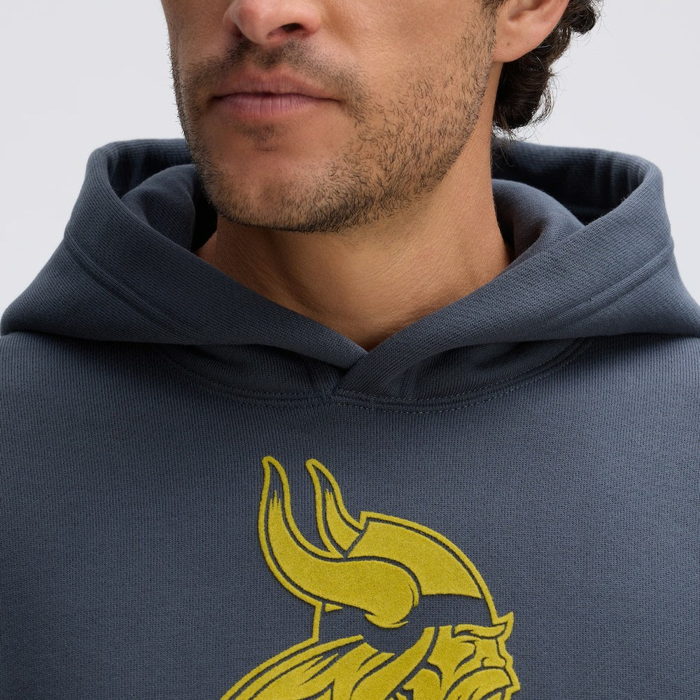 Fanatics Minnesota Vikings IconicFleece Flocked Hoodie Charcoal