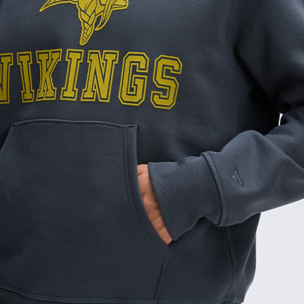 Fanatics Minnesota Vikings IconicFleece Flocked Hoodie Charcoal