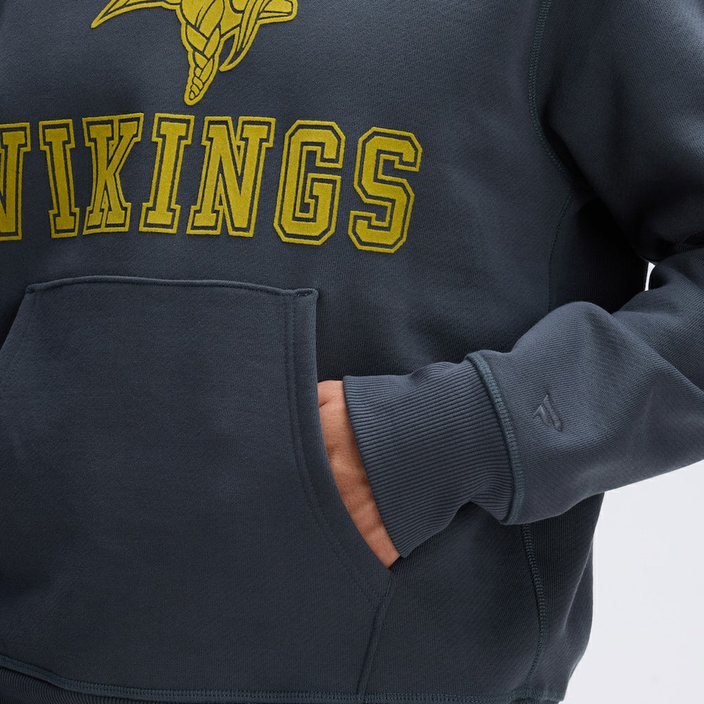Fanatics Minnesota Vikings IconicFleece Flocked Hoodie Charcoal