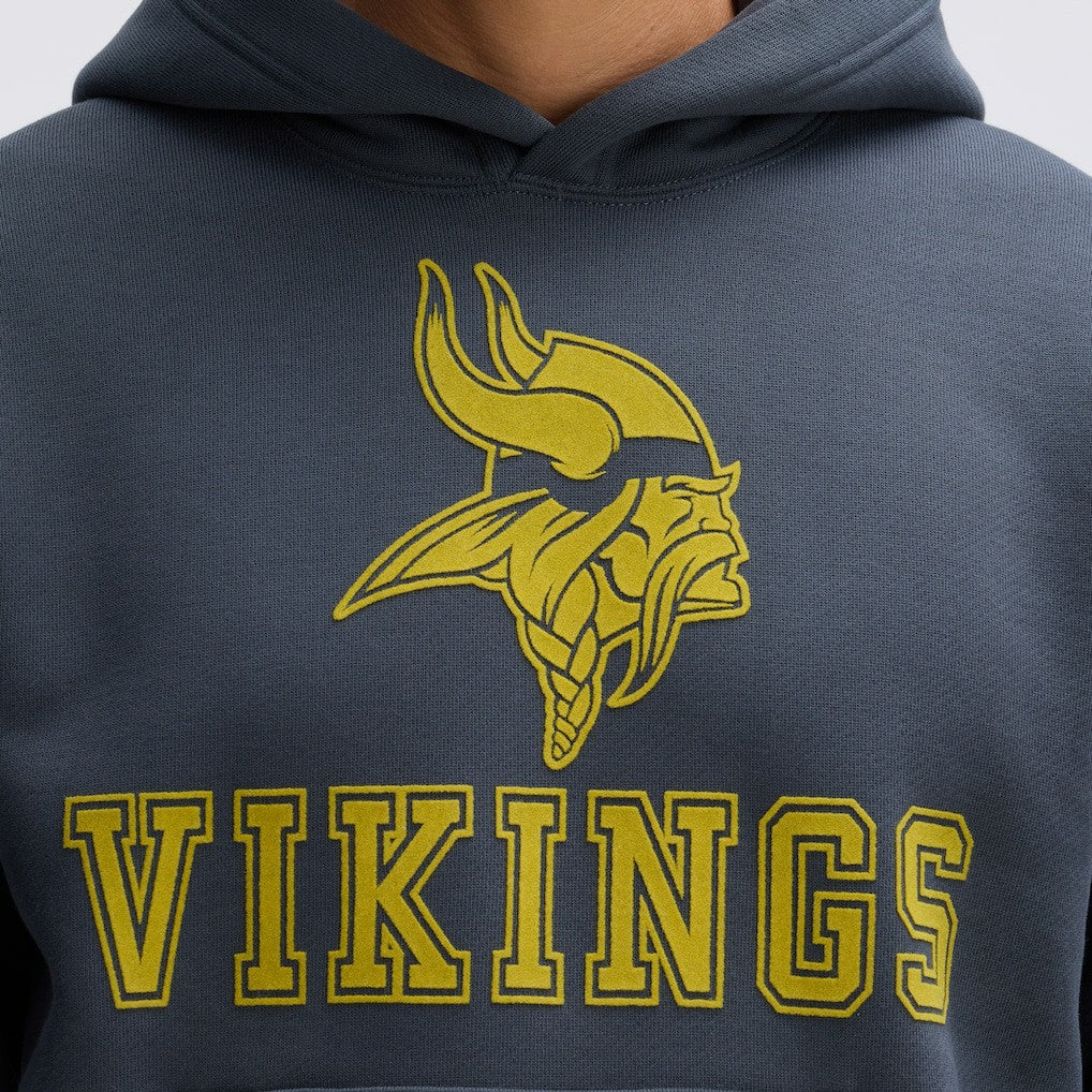 Fanatics Minnesota Vikings IconicFleece Flocked Hoodie Charcoal